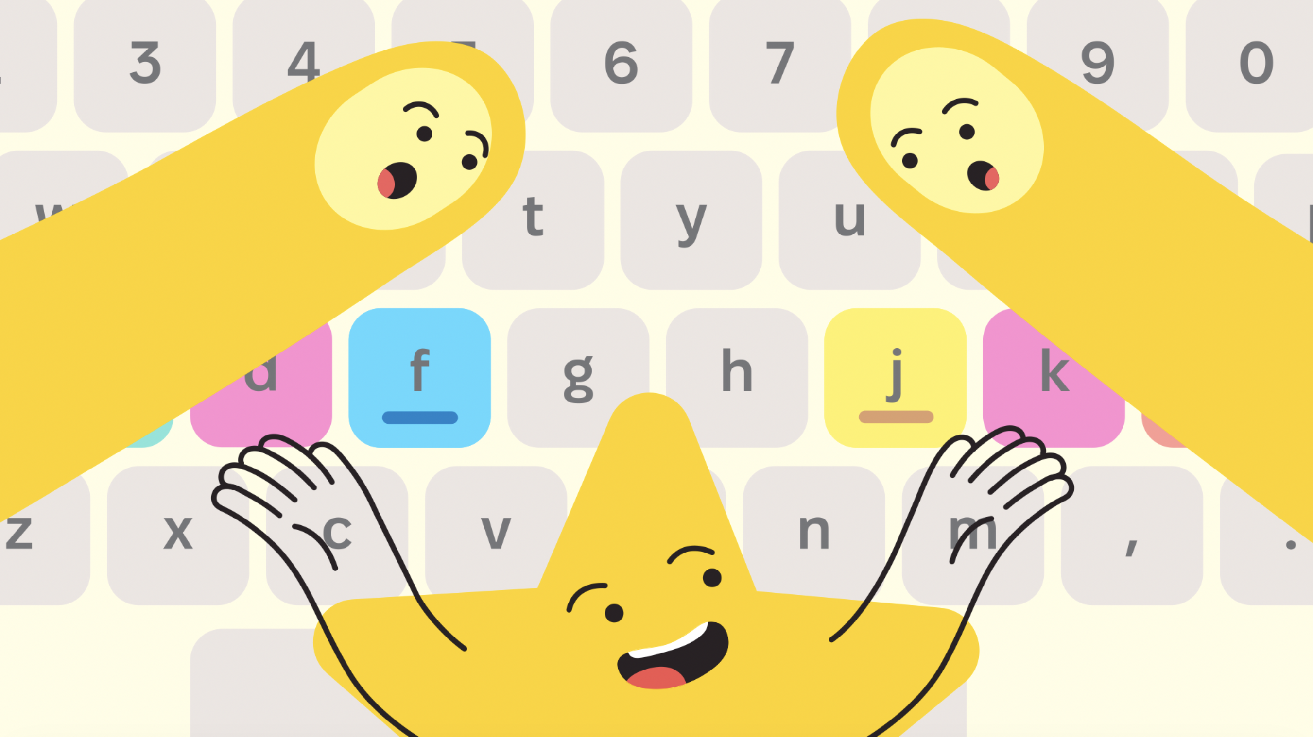 Why do the F and J keys have raised bumps, and why does the keyboard look the way it does?